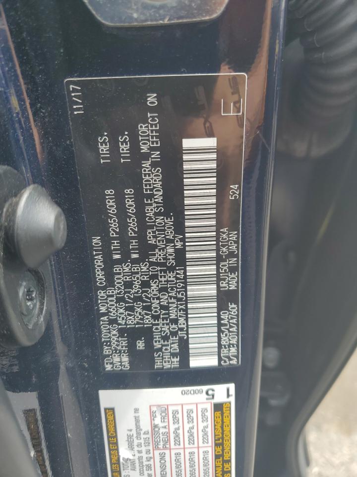 2018 Lexus Gx 460 VIN: JTJBM7FX1J5191441 Lot: 63091365