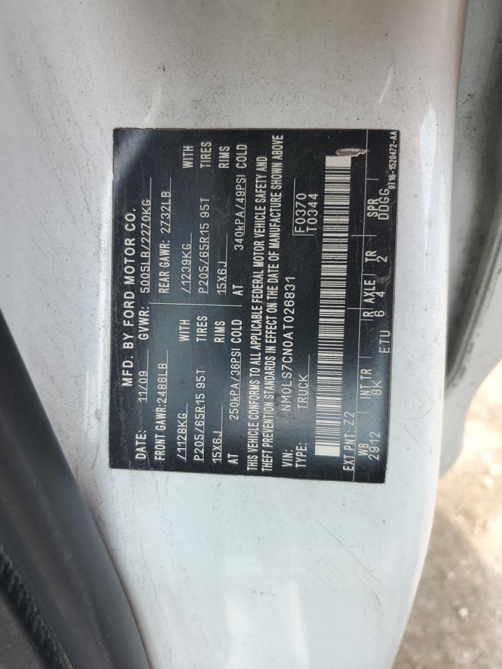 2010 Ford Transit Connect Xl VIN: NM0LS7CN0AT026831 Lot: 63458575
