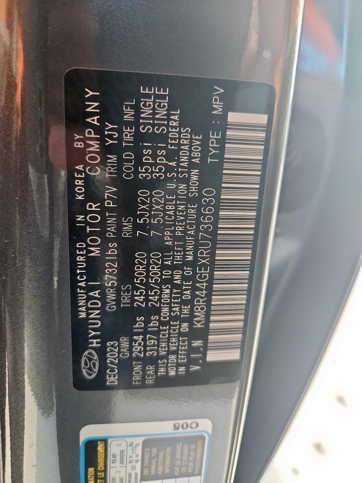 2024 Hyundai Palisade Sel Premium VIN: KM8R44GEXRU736630 Lot: 61626705