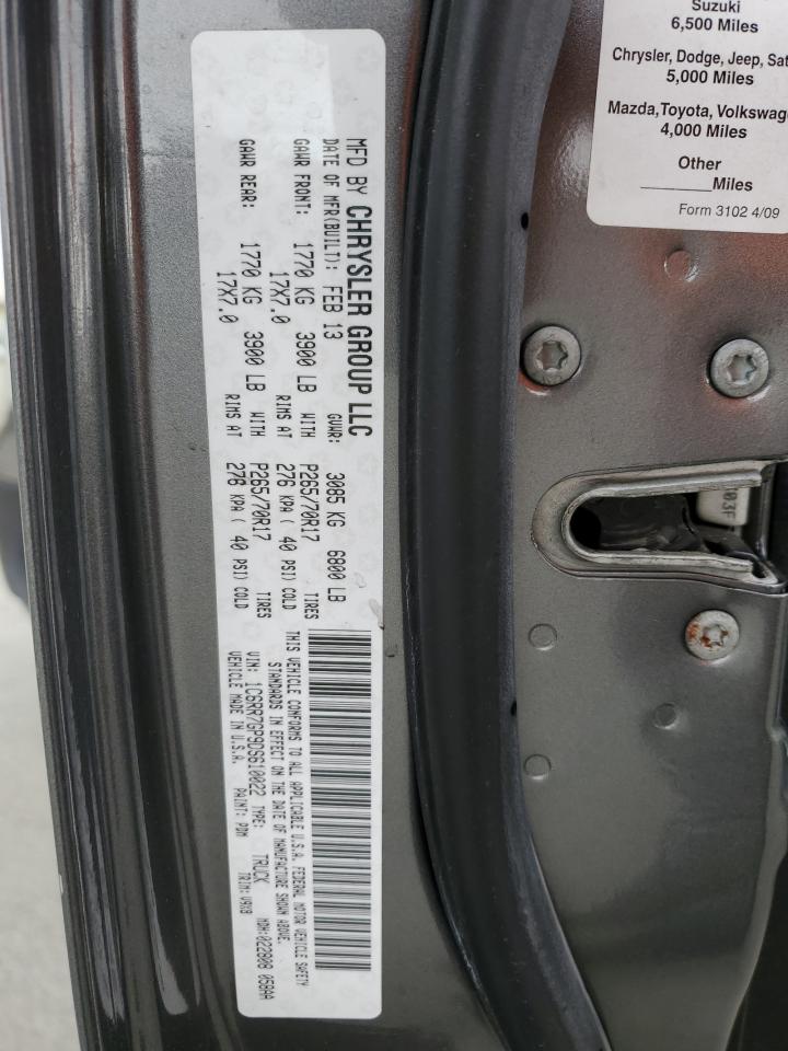 2013 Ram 1500 Slt VIN: 1C6RR7GP9DS610022 Lot: 64864625
