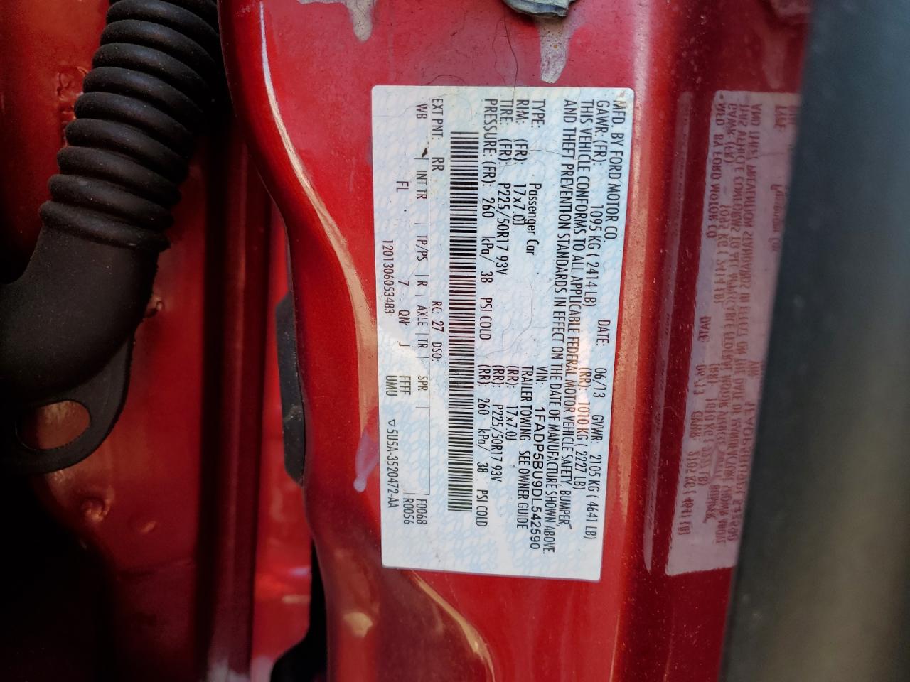 2013 Ford C-Max Sel VIN: 1FADP5BU9DL542590 Lot: 63363435