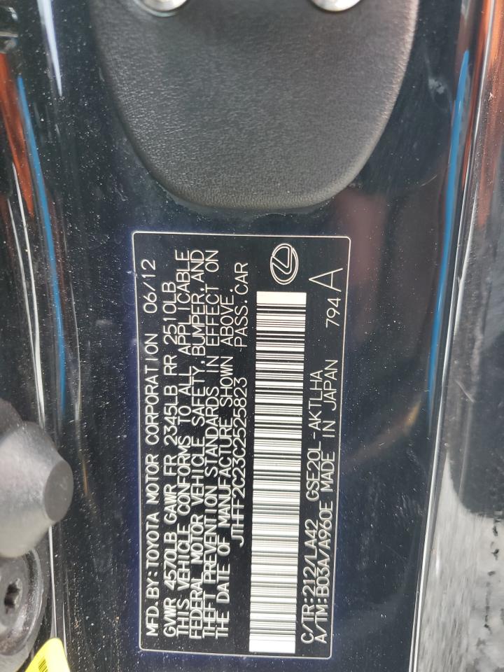 2012 Lexus Is 250 VIN: JTHFF2C23C2525823 Lot: 64755275