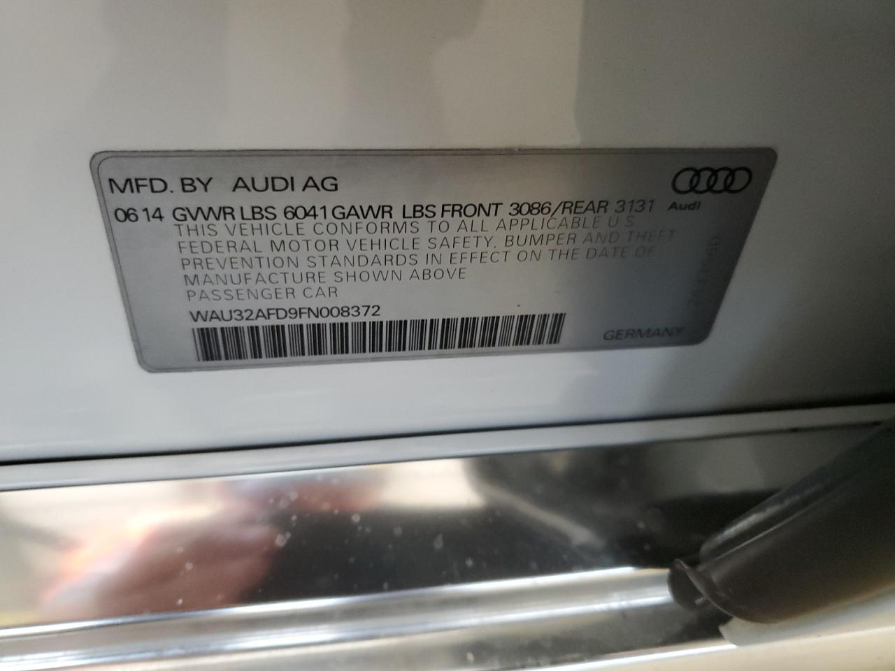 wau32afd9fn008372 WAU32AFD9FN008372 2015 Audi A8 L Quattro