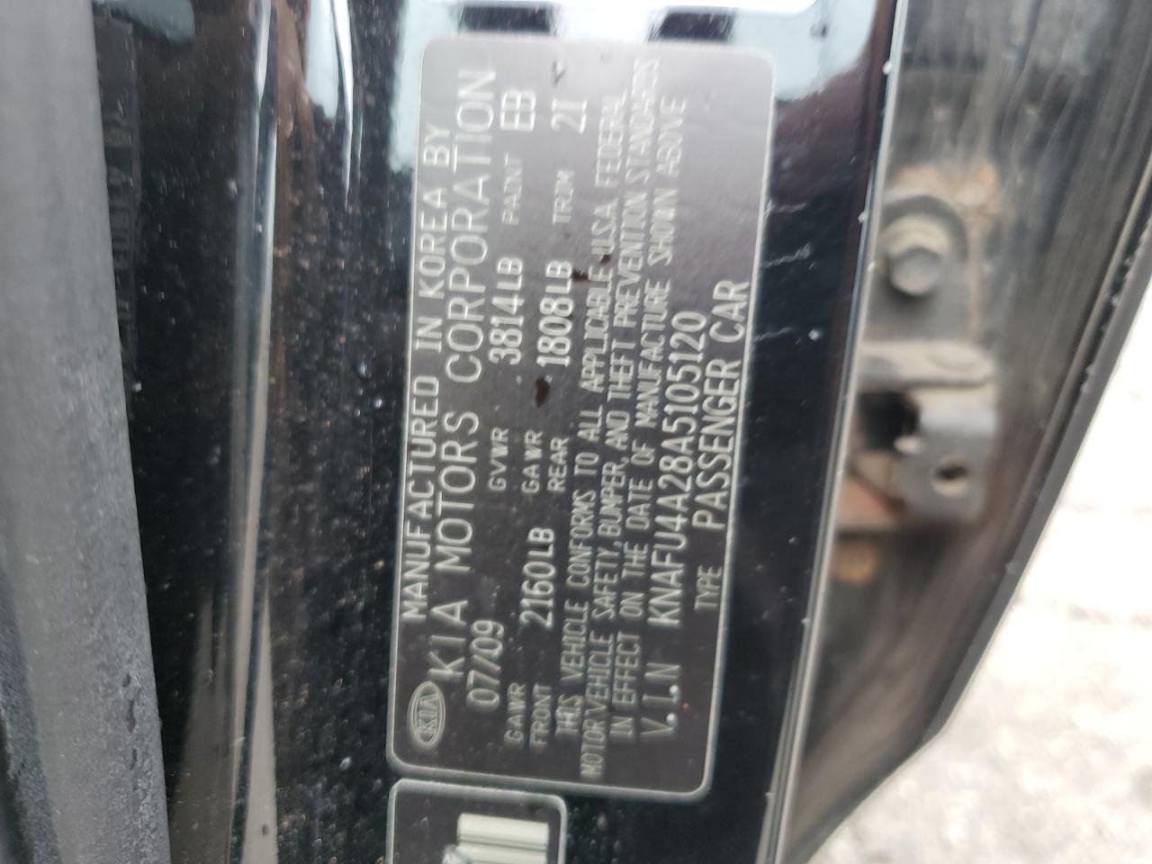 2010 Kia Forte Ex VIN: KNAFU4A28A5105120 Lot: 65263405