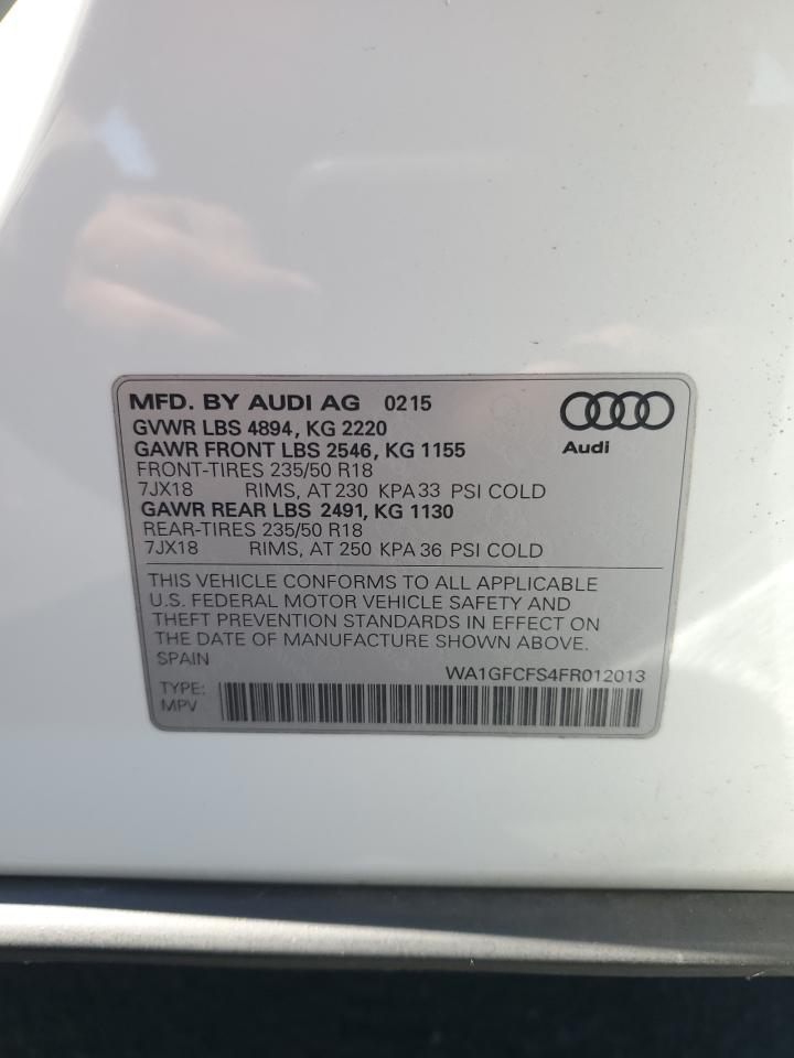 2015 Audi Q3 Prestige VIN: WA1GFCFS4FR012013 Lot: 64868465