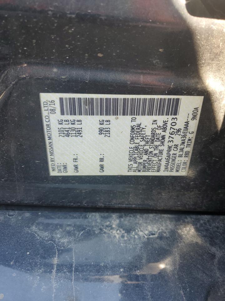 2017 Nissan Maxima 3.5S VIN: 1N4AA6AP4HC376703 Lot: 61621555