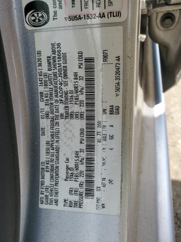 2011 Ford Fiesta Sel VIN: 3FADP4CJ9BM186636 Lot: 63921555