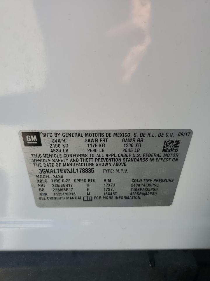 2018 GMC Terrain Sle VIN: 3GKALTEV3JL178835 Lot: 63659605