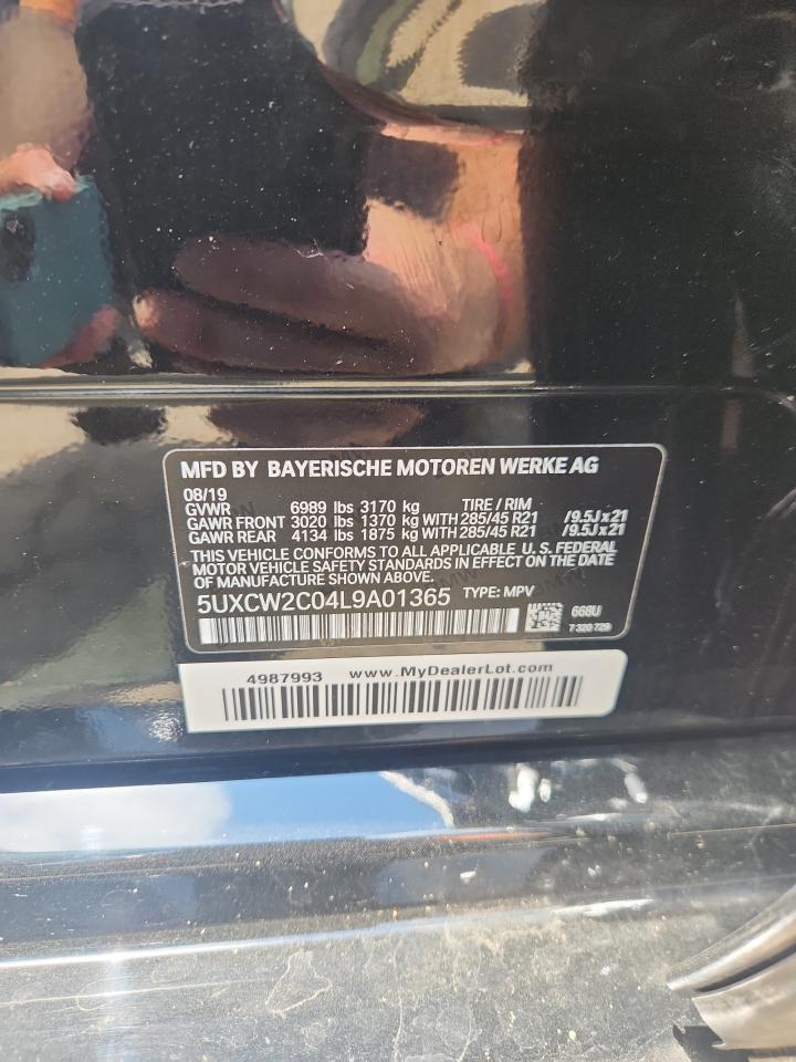 2020 BMW X7 xDrive40I VIN: 5UXCW2C04L9A01365 Lot: 65359975