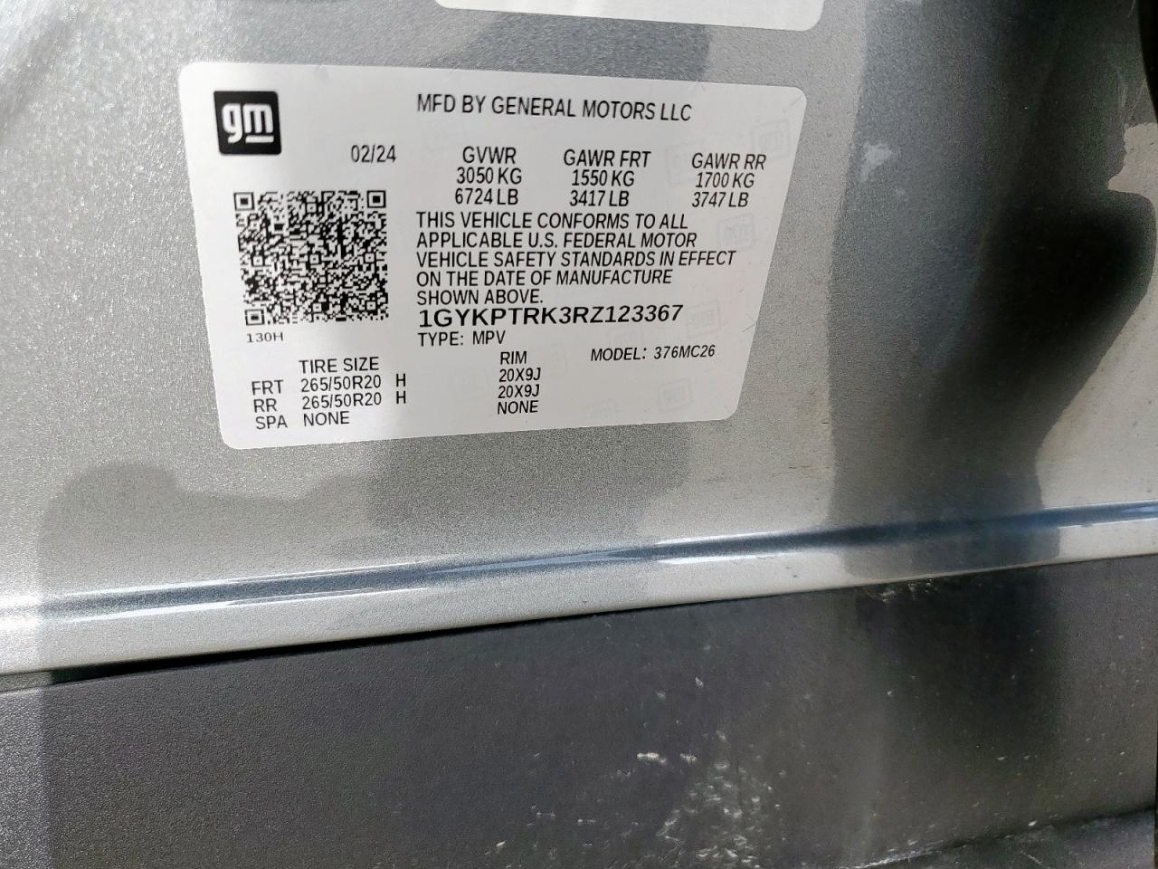 2024 Cadillac Lyriq Sport VIN: 1GYKPTRK3RZ123367 Lot: 63874085