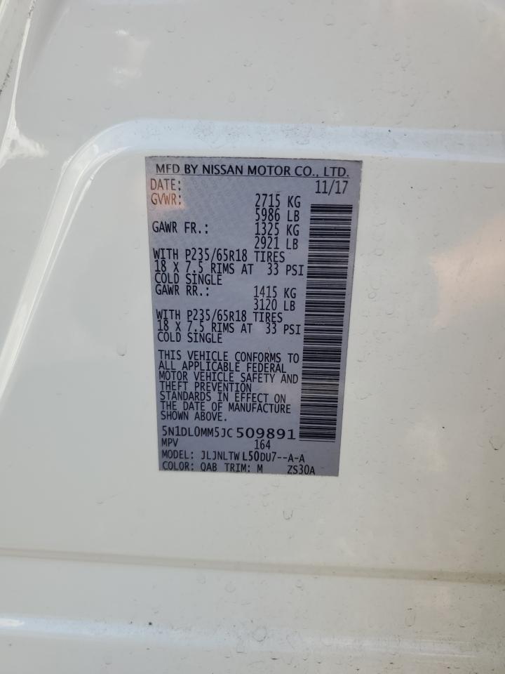 2018 Infiniti Qx60 VIN: 5N1DL0MM5JC509891 Lot: 65046375