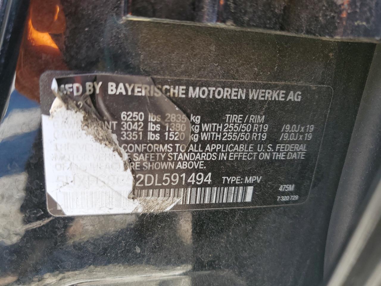 2013 BMW X6 xDrive50I VIN: 5UXFG8C52DL591494 Lot: 63669175