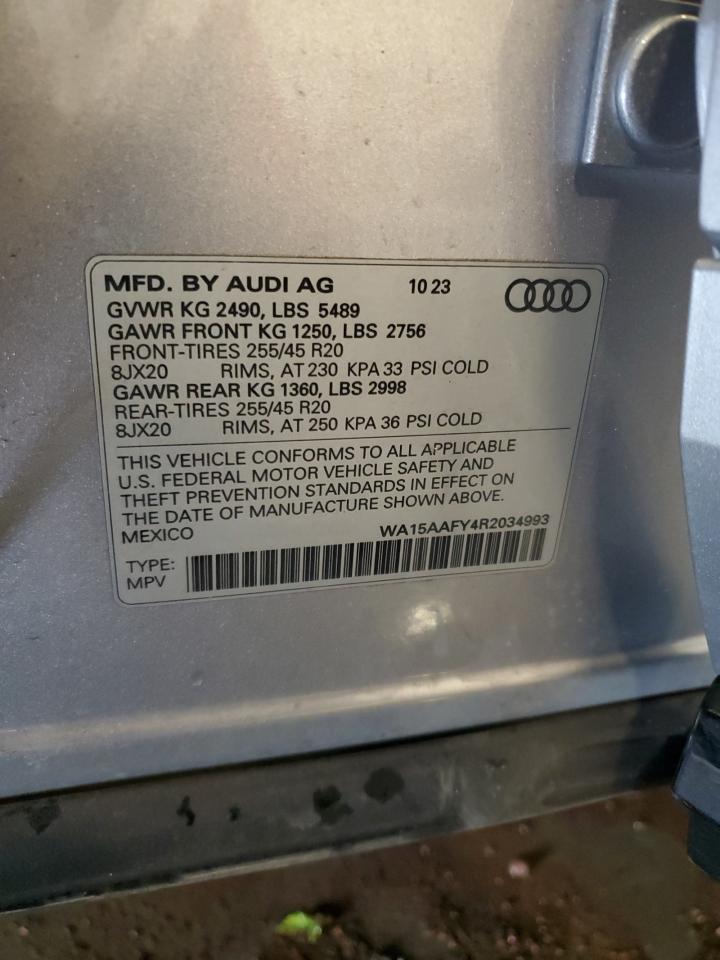 2024 Audi Q5 Sportback Prm Pls 45 VIN: WA15AAFY4R2034993 Lot: 65829575