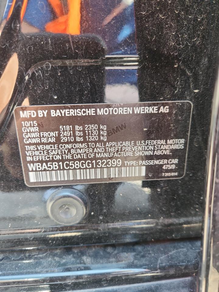 2016 BMW 535 I VIN: WBA5B1C58GG132399 Lot: 63523015