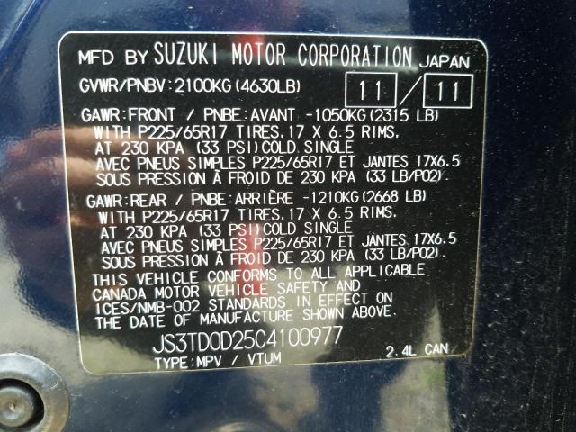 2012 SUZUKI GRAND VITARA PREMIUM  
