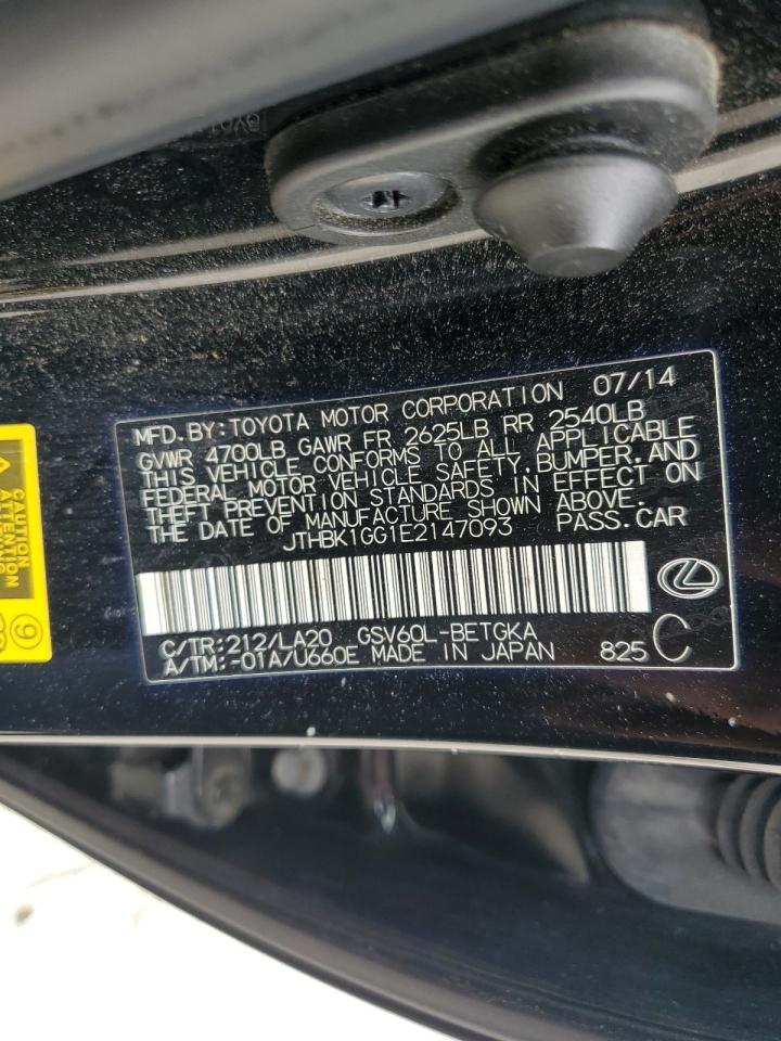 2014 Lexus Es 350 VIN: JTHBK1GG1E2147093 Lot: 63809625