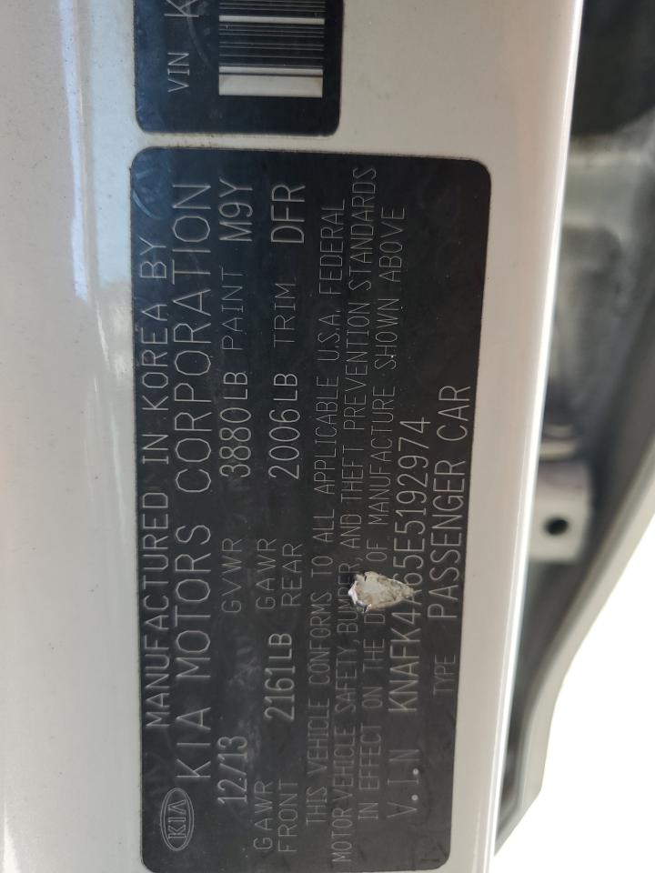 2014 Kia Forte Lx VIN: KNAFK4A65E5192974 Lot: 65089305