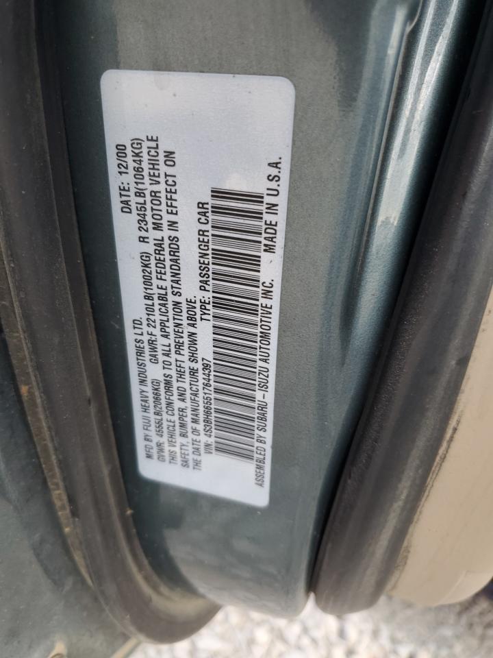 2001 Subaru Legacy Outback VIN: 4S3BH665517644397 Lot: 63613965
