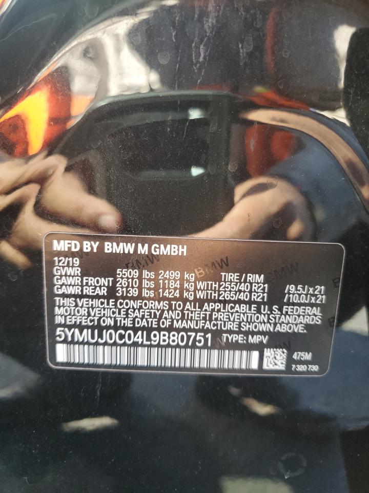 2020 BMW X4 M Competition VIN: 5YMUJ0C04L9B80751 Lot: 63264355