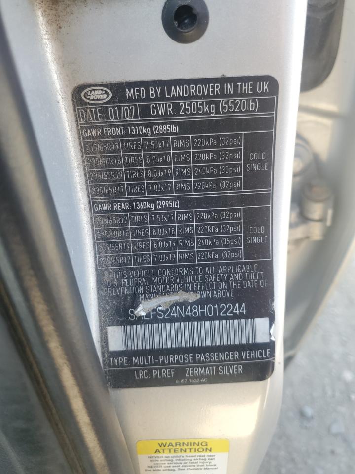 2008 Land Rover Lr2 Se Technology VIN: SALFS24N48H012244 Lot: 63635505