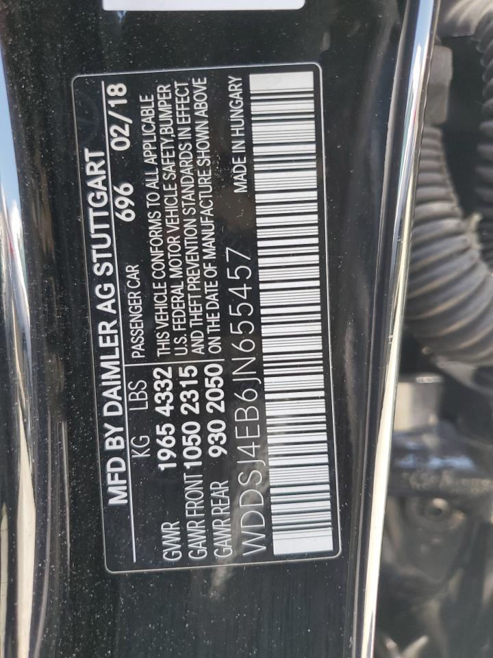 2018 Mercedes-Benz Cla 250 VIN: WDDSJ4EB6JN655457 Lot: 62947175