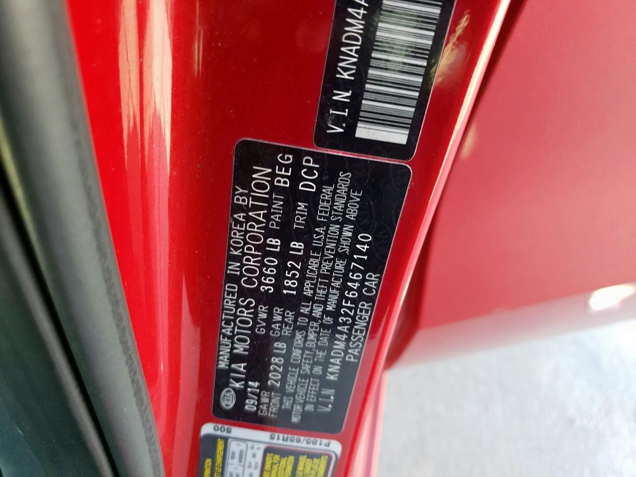 2015 Kia Rio Lx VIN: KNADM4A32F6467140 Lot: 65769065