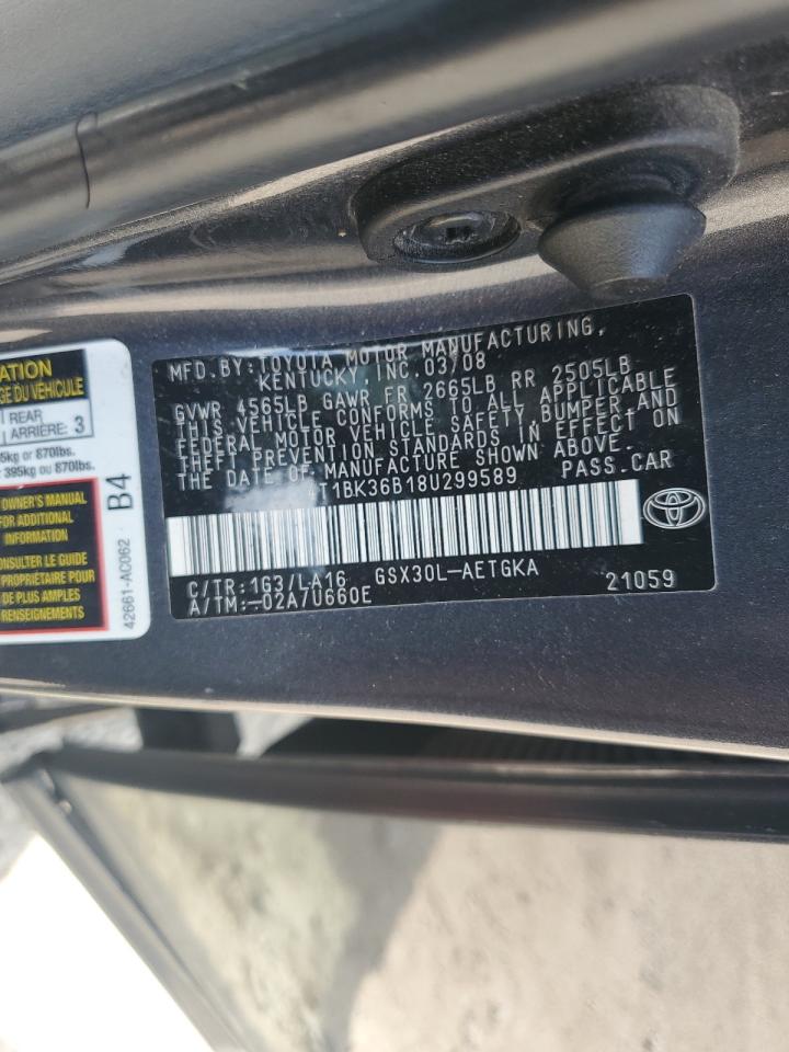 2008 Toyota Avalon Xl VIN: 4T1BK36B18U299589 Lot: 64962095