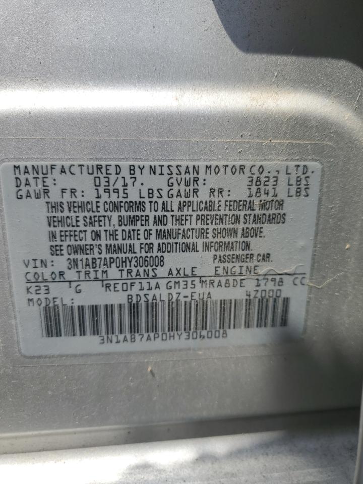 2017 Nissan Sentra S VIN: 3N1AB7AP0HY306008 Lot: 62103645