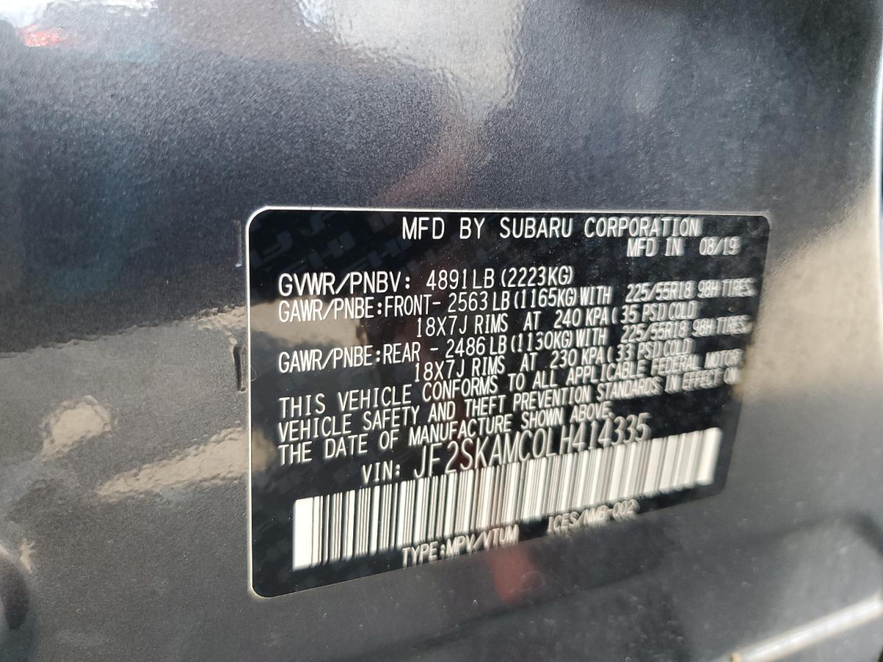 jf2skamc0lh414335 JF2SKAMC0LH414335 2020 Subaru Forester Sport