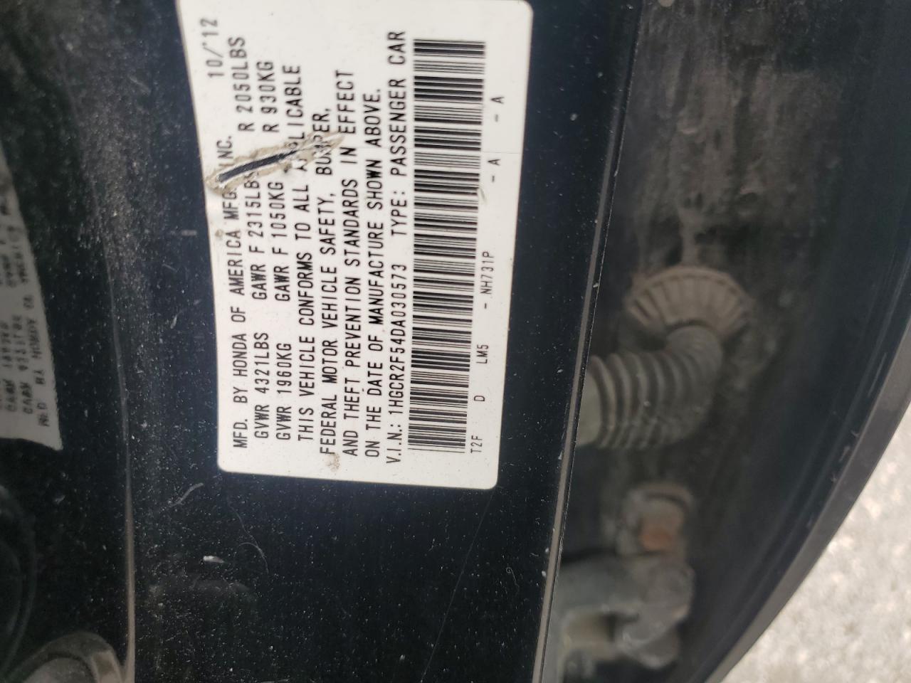 2013 Honda Accord Sport VIN: 1HGCR2F54DA030573 Lot: 64981745
