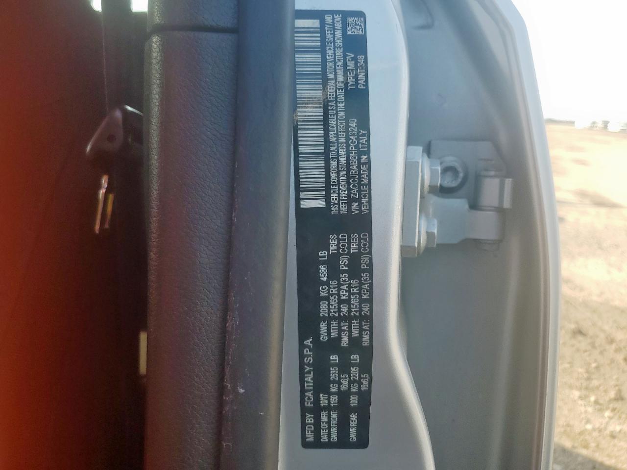 2017 Jeep Renegade Sport VIN: ZACCJBAB6HPG43240 Lot: 64905975