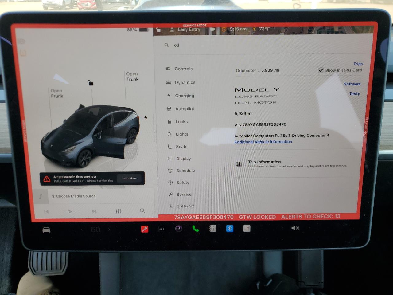 2025 Tesla Model Y VIN: 7SAYGAEE8SF308470 Lot: 67009595