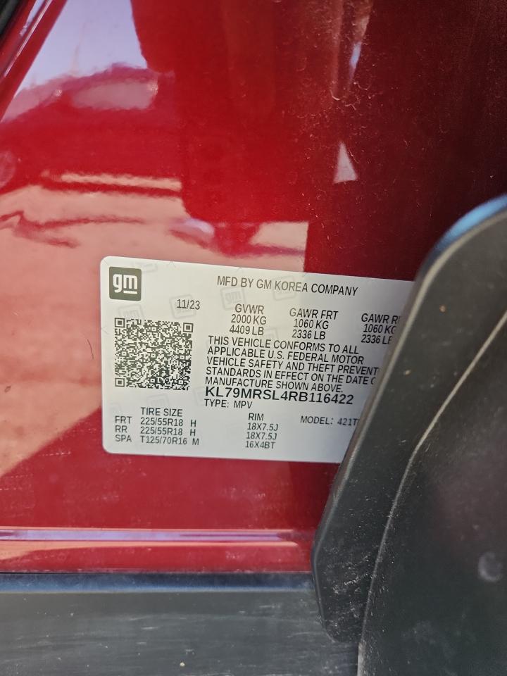 2024 Chevrolet Trailblazer Lt VIN: KL79MRSL4RB116422 Lot: 63418405