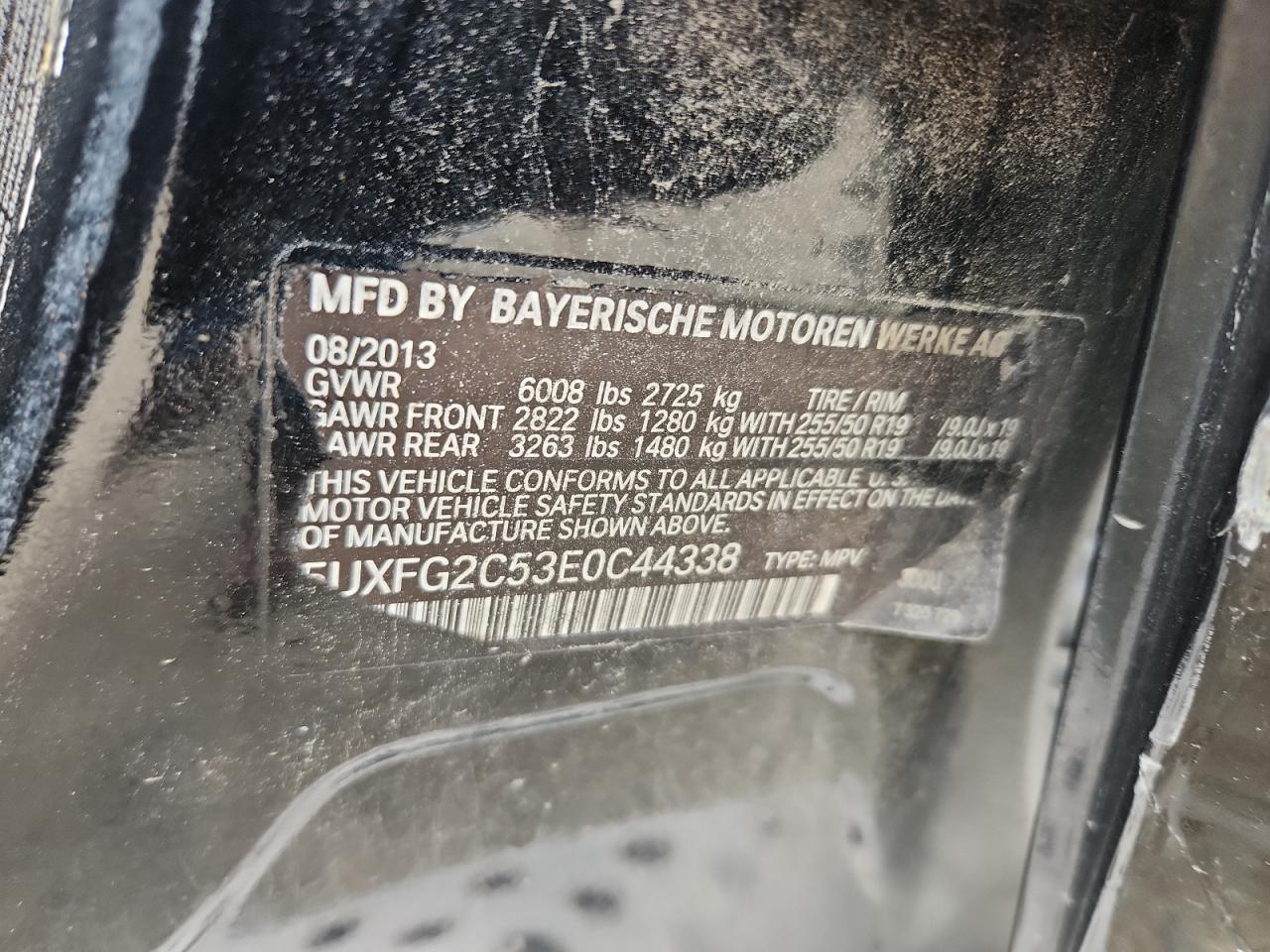 2014 BMW X6 xDrive35I VIN: 5UXFG2C53E0C44338 Lot: 63985325