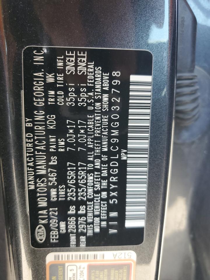 2021 Kia Sorento Lx VIN: 5XYRGDLC9MG032798 Lot: 64850745
