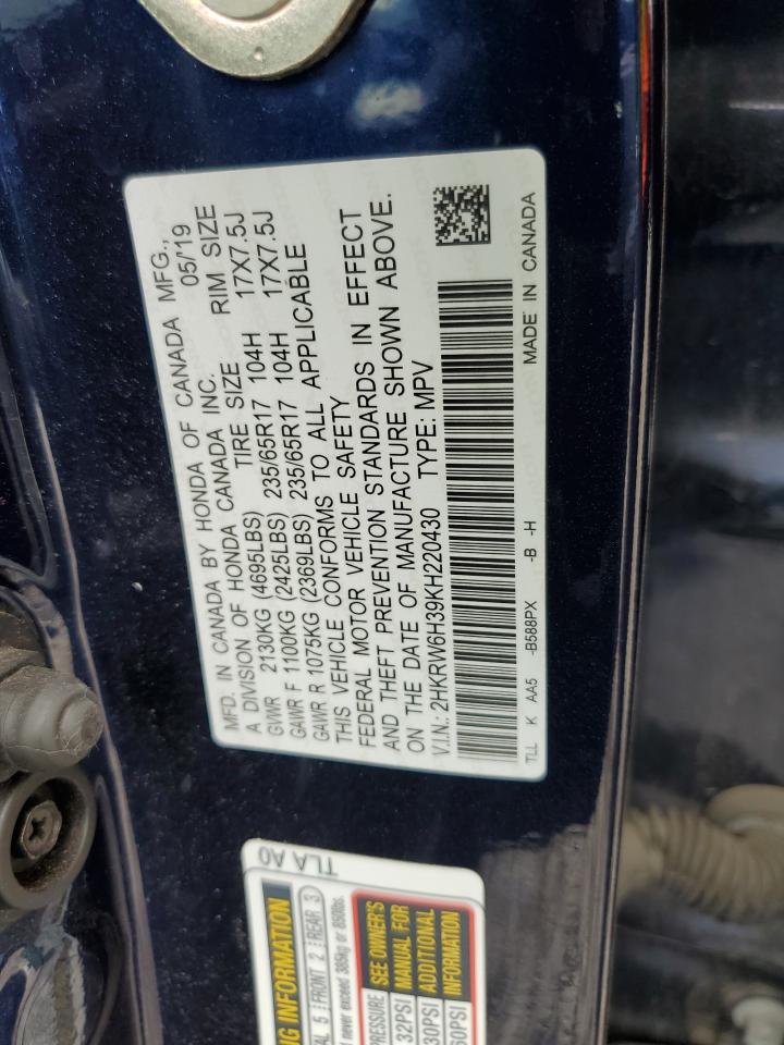 2019 Honda Cr-V Lx VIN: 2HKRW6H39KH220430 Lot: 64895045