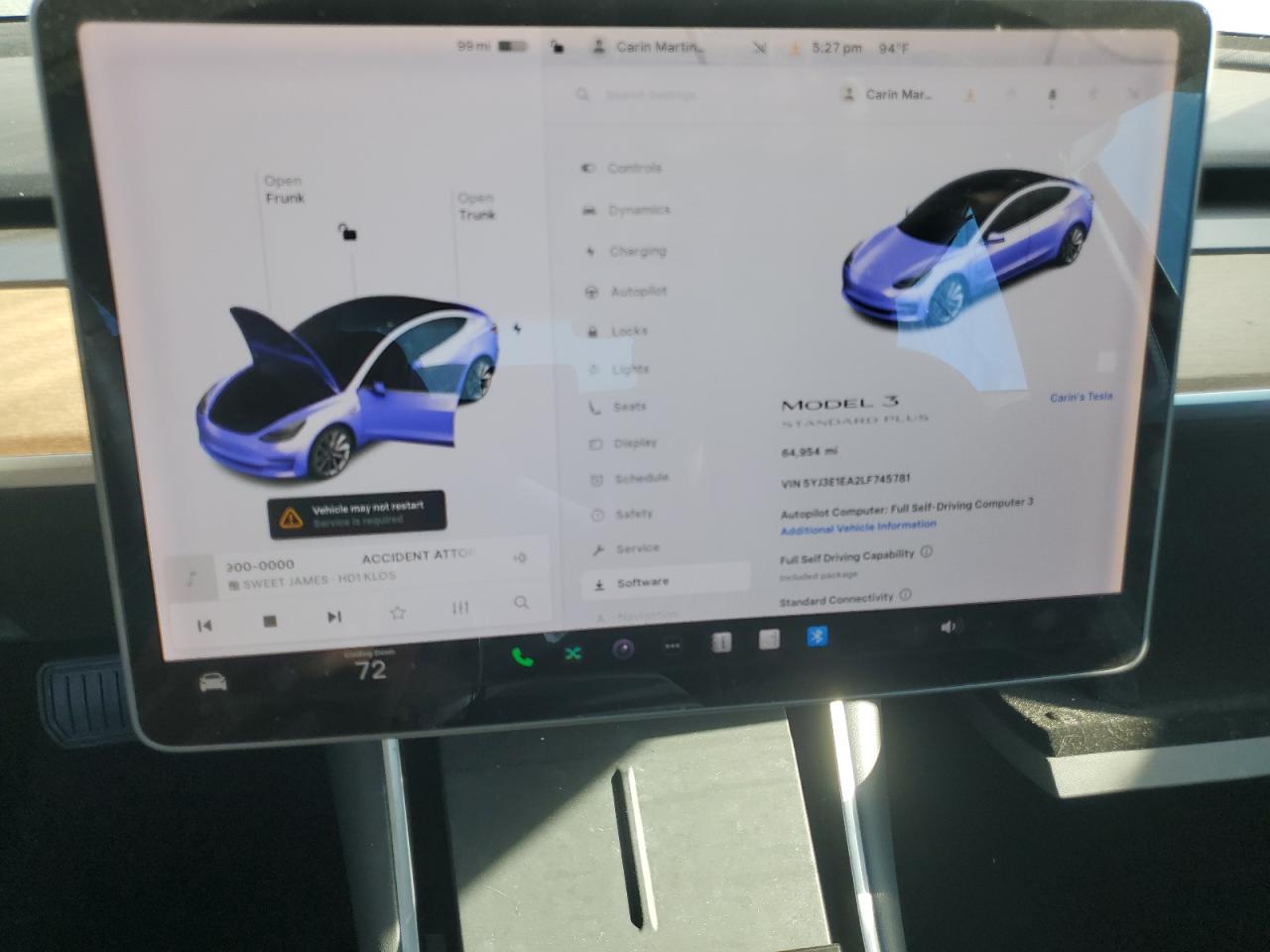2020 Tesla Model 3 VIN: 5YJ3E1EA2LF745781 Lot: 62879255