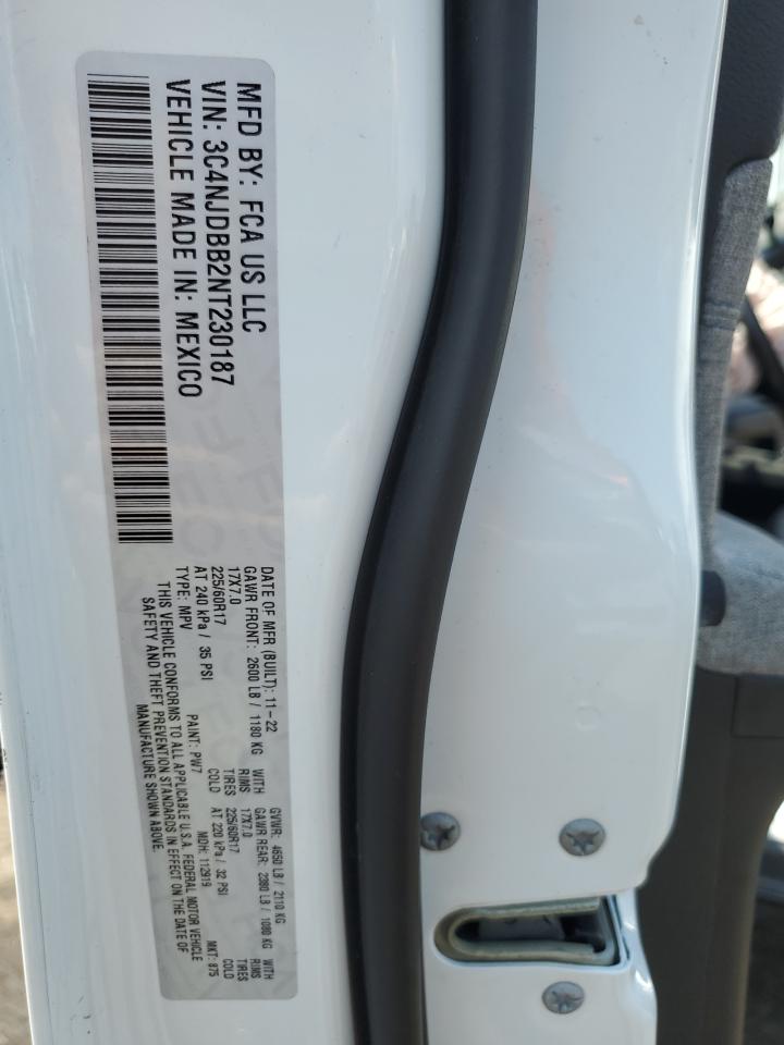 2022 Jeep Compass Latitude VIN: 3C4NJDBB2NT230187 Lot: 64902295