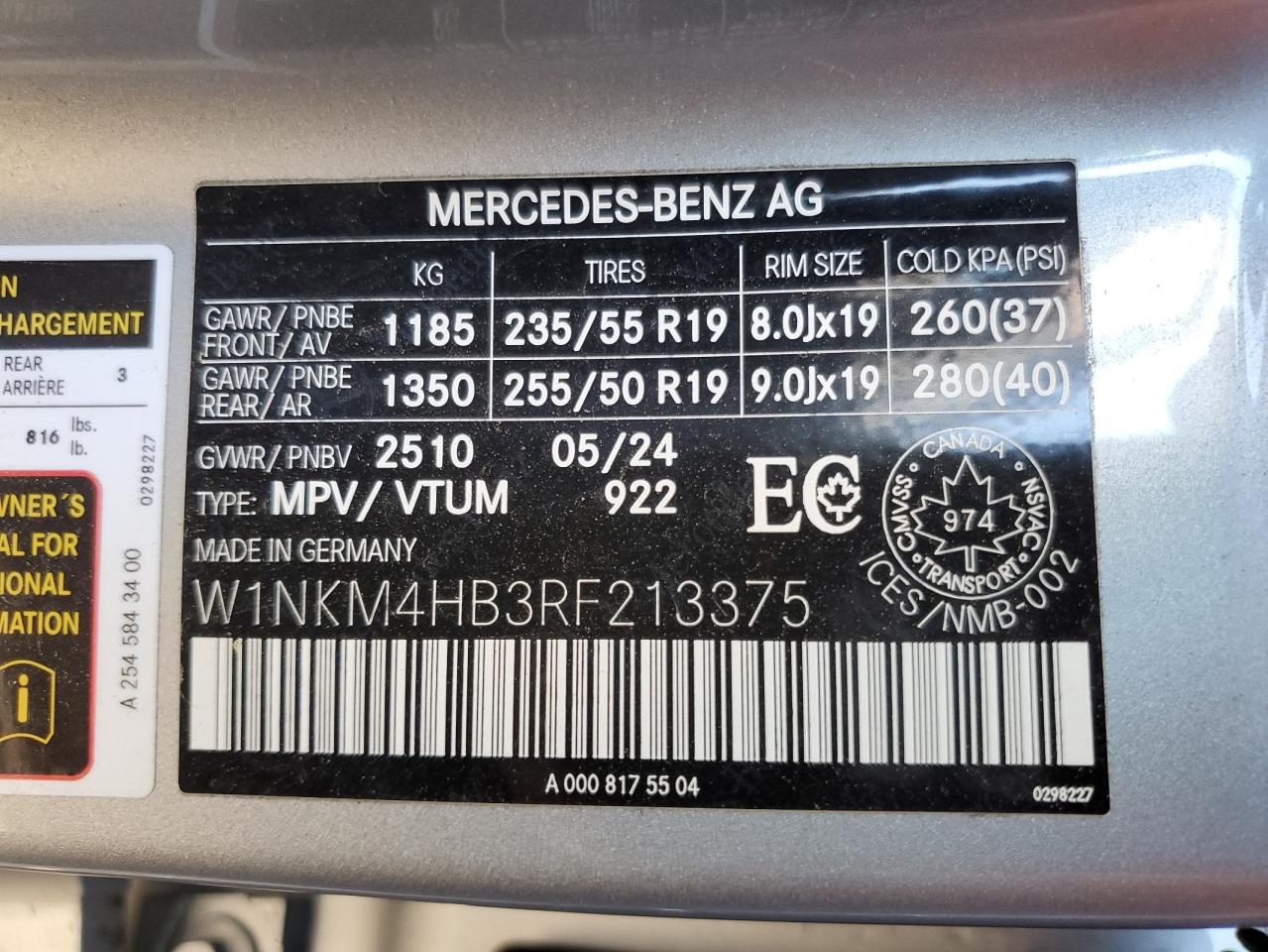 2024 Mercedes-Benz Glc 300 4Matic VIN: W1NKM4HB3RF213375 Lot: 63338555