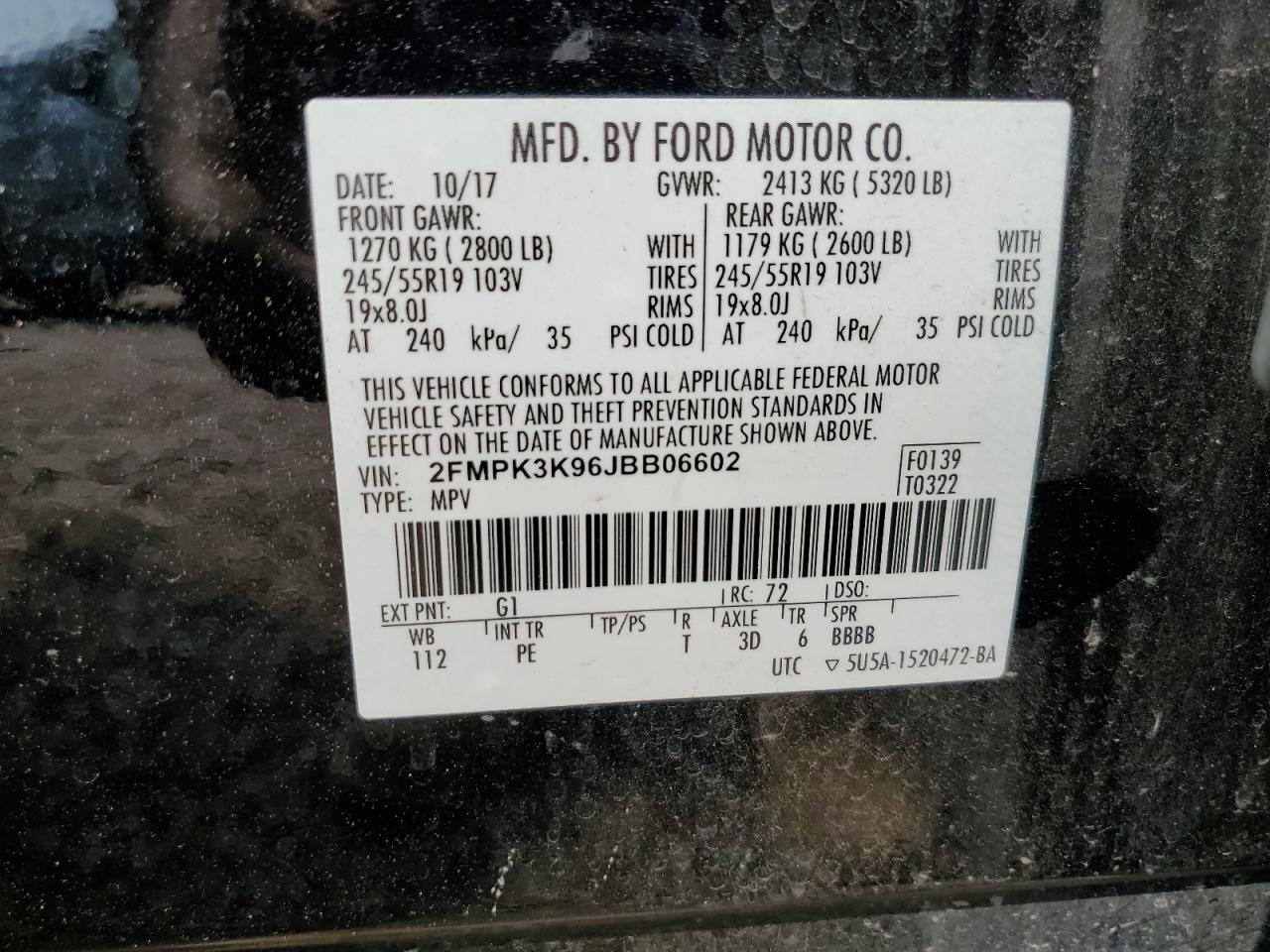 2018 Ford Edge Titanium VIN: 2FMPK3K96JBB06602 Lot: 64605905