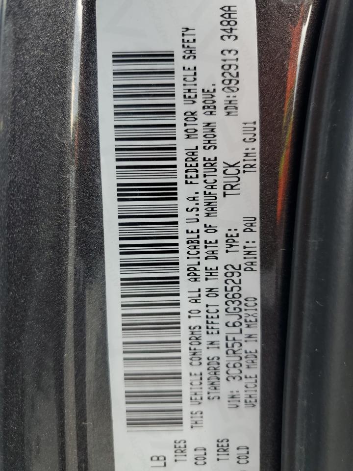2018 Ram 2500 Laramie VIN: 3C6UR5FL6JG365292 Lot: 62952235