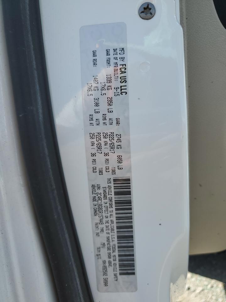 2016 Chrysler Town & Country Touring VIN: 2C4RC1BG8GR157449 Lot: 64795865