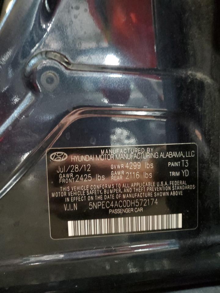 2013 Hyundai Sonata Se VIN: 5NPEC4AC0DH572174 Lot: 66473295