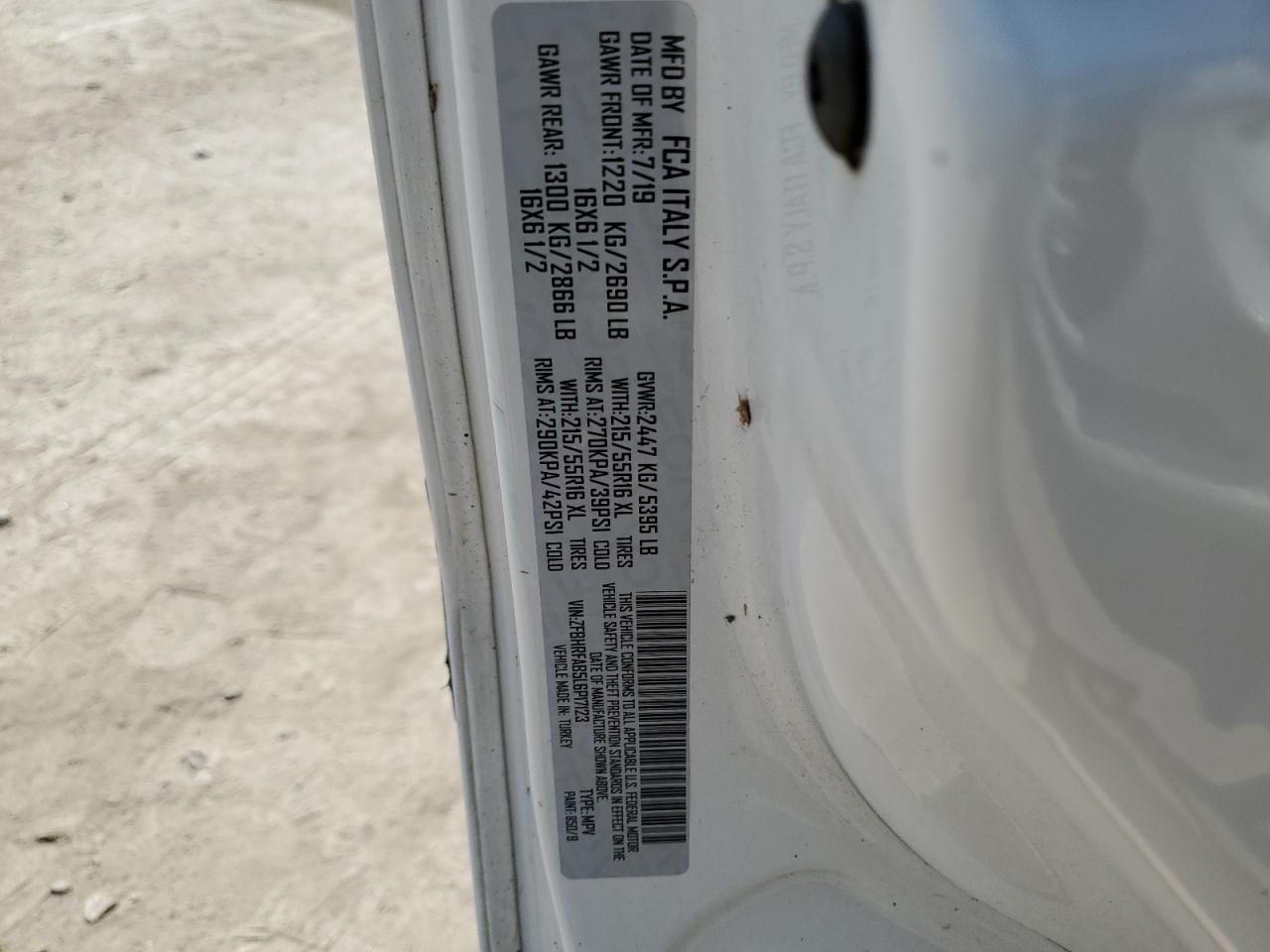 2020 Ram Promaster City VIN: ZFBHRFAB5L6P17123 Lot: 63625735