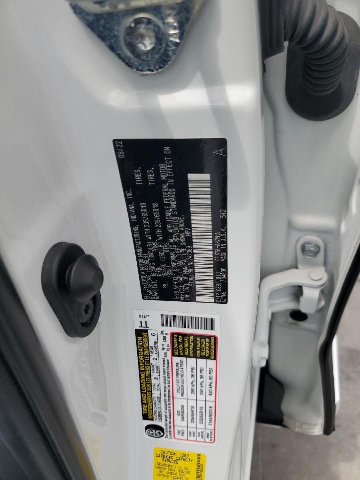 2022 Toyota Highlander Xle VIN: 5TDGZRBH1NS242389 Lot: 65867875