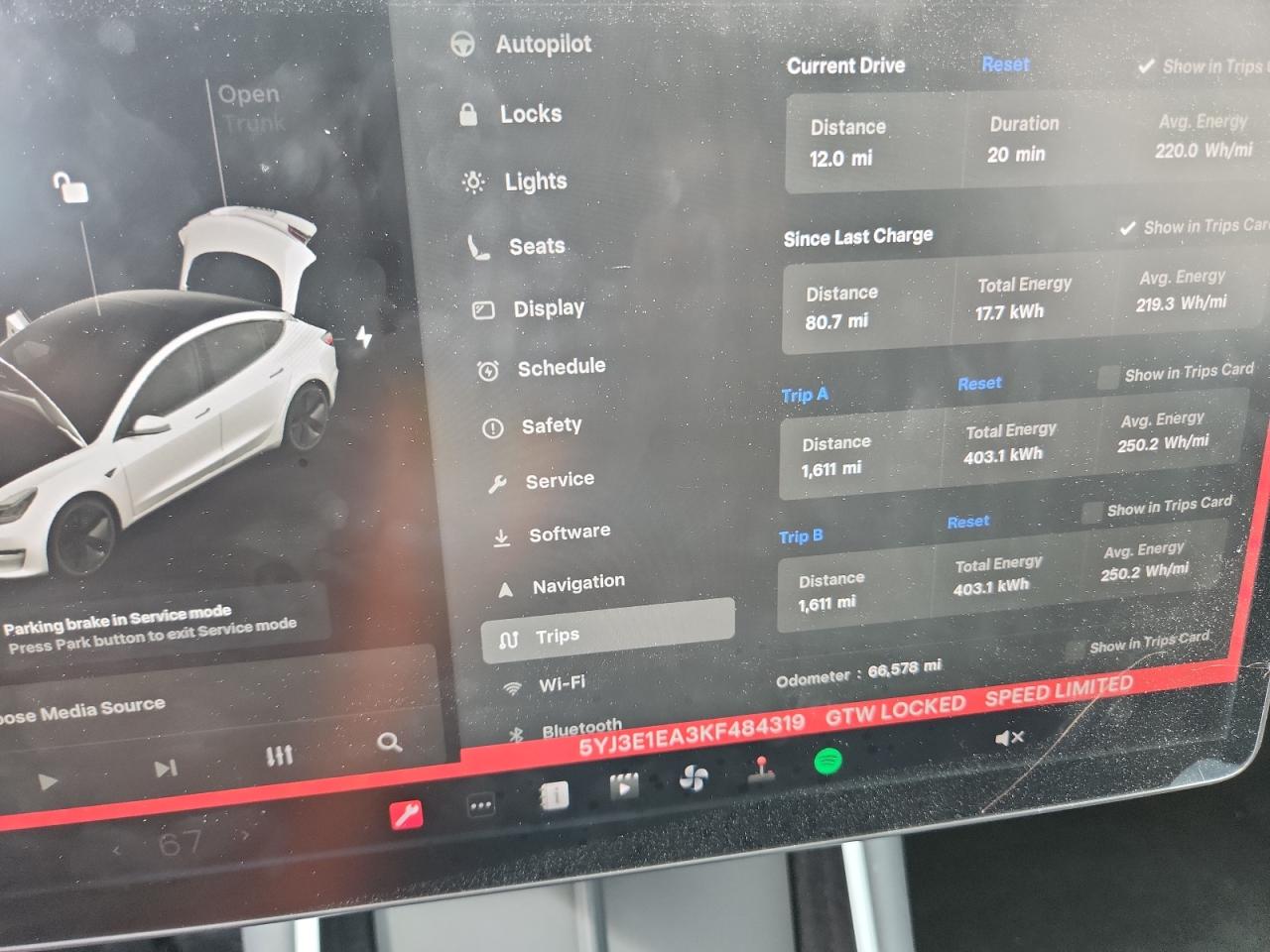 2019 Tesla Model 3 VIN: 5YJ3E1EA3KF484319 Lot: 64718805