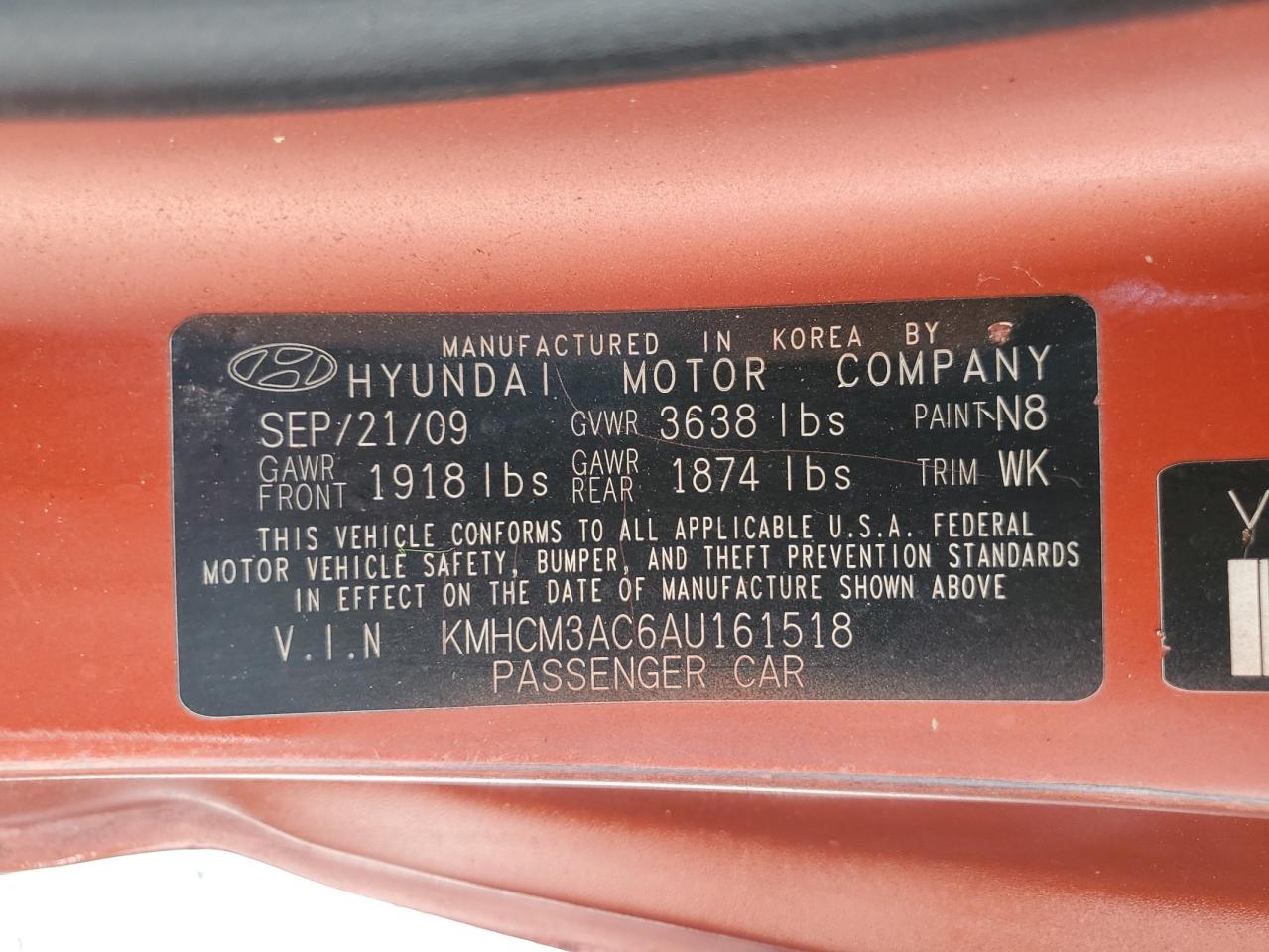 2010 Hyundai Accent Blue VIN: KMHCM3AC6AU161518 Lot: 64688275