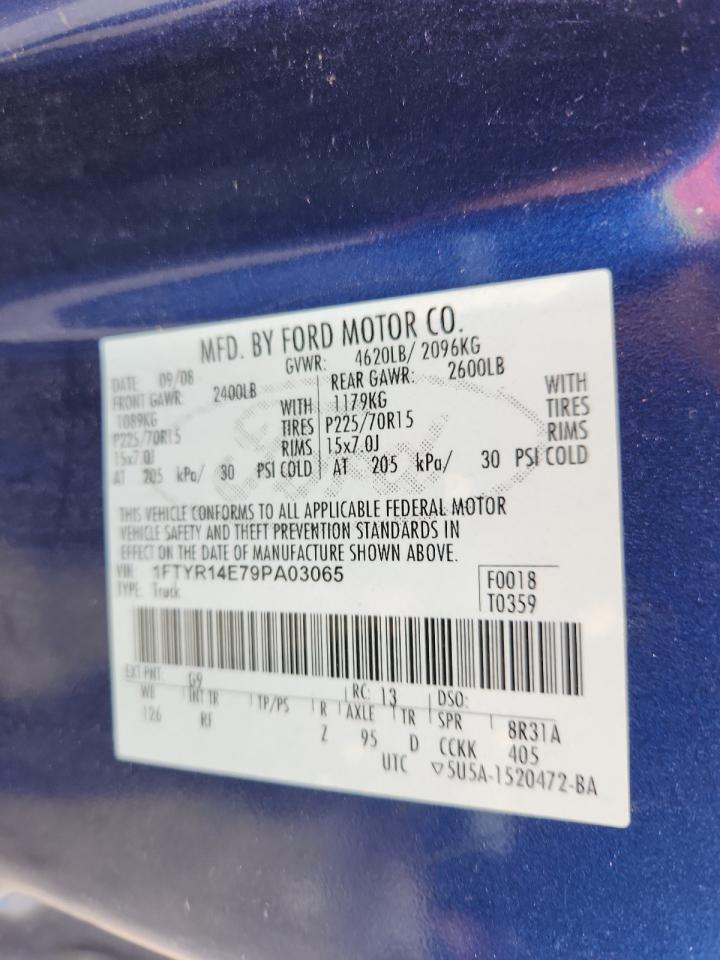 2009 Ford Ranger Super Cab VIN: 1FTYR14E79PA03065 Lot: 64649035
