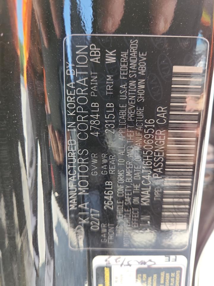 2017 Kia Cadenza Premium VIN: KNALC4J16H5069516 Lot: 65449815
