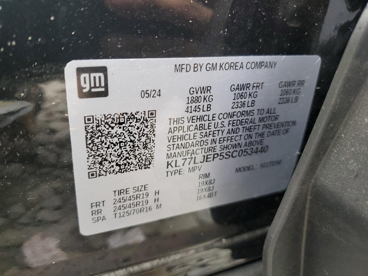 2025 Chevrolet Trax 2Rs VIN: KL77LJEP5SC053440 Lot: 65153225